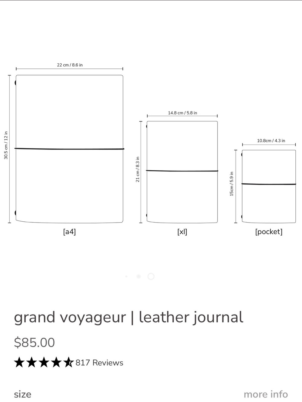 Paper Republic - Grand Voyager Leather Notebook (xl) Venezia NWOT - Picture 7 of 11